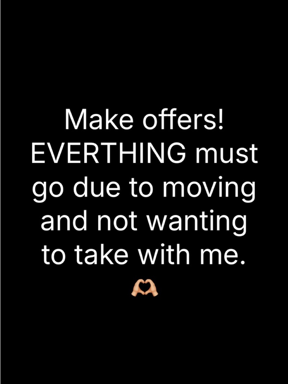 Graphic Text Image: White on Black 'Make offers!'